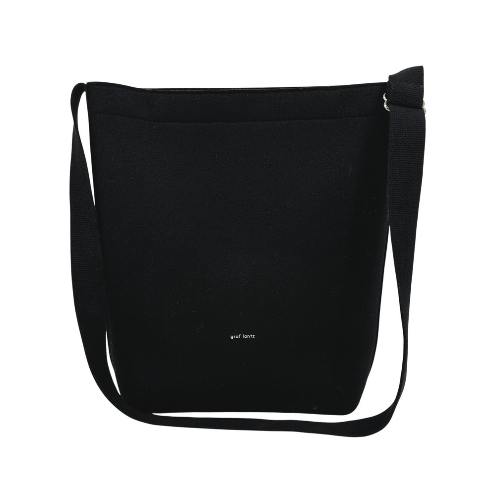 Graf Lantz Black Campus Merino Wool Felt Tote Crossbody Bag Minimalist